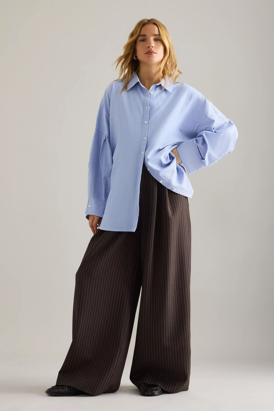 pantaloni plissettati avery di maeve edizione gessata