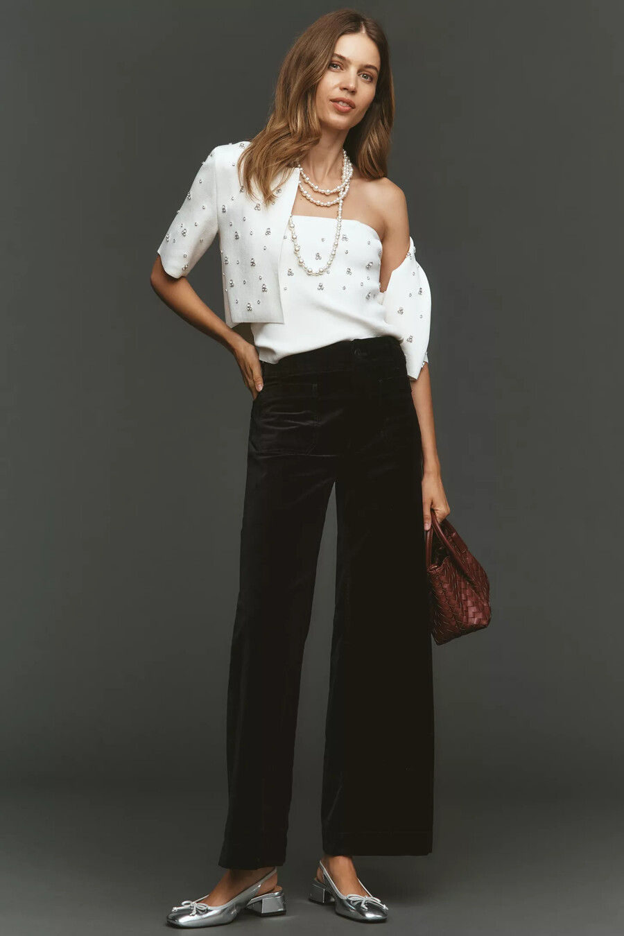 pantaloni lunghi in velluto colette di maeve