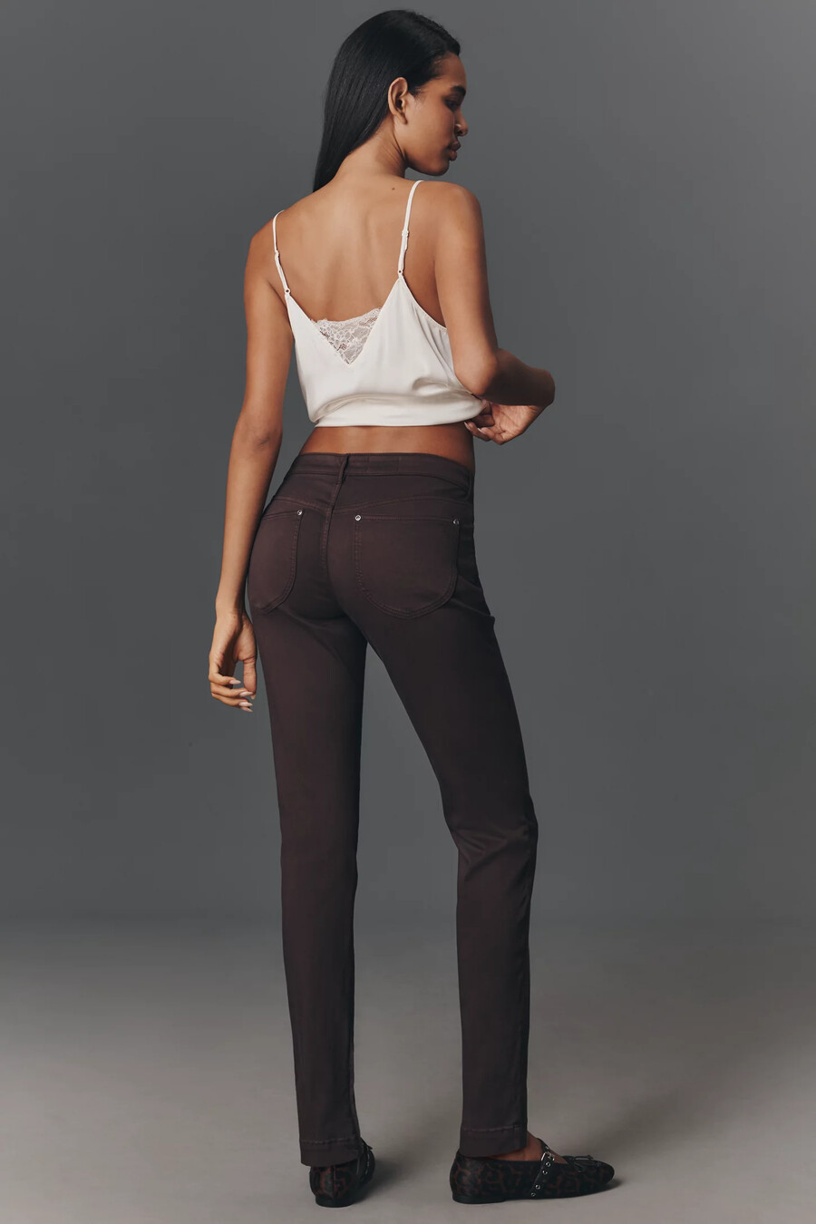 pantaloni skinny a vita bassa in stile rococò di pilcro