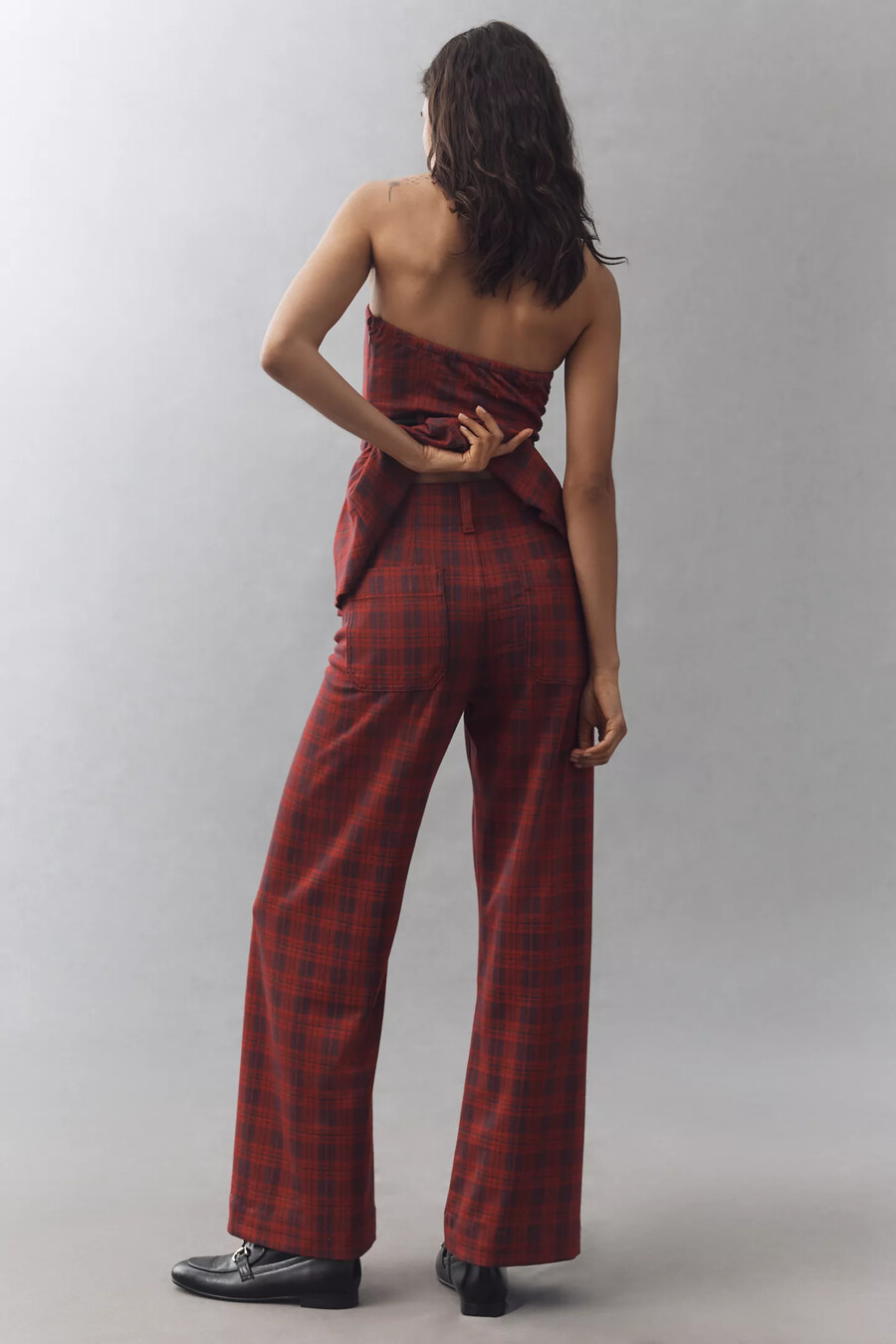 pantaloni lunghi in tartan scozzese colette di maeve