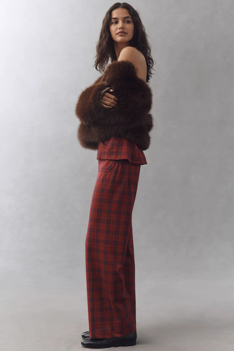pantaloni lunghi in tartan scozzese colette di maeve