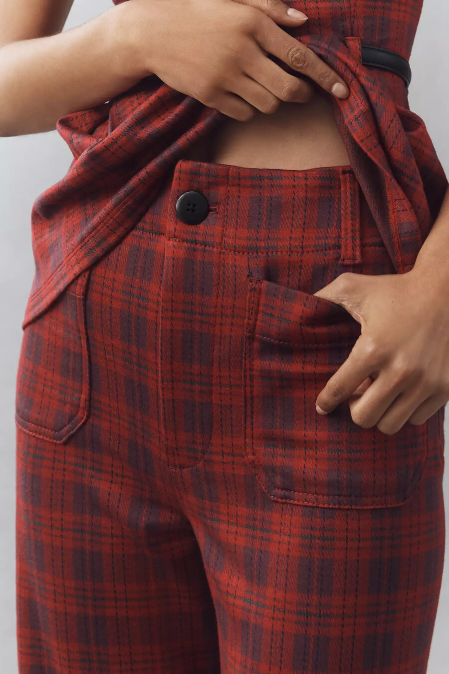 pantaloni lunghi in tartan scozzese colette di maeve
