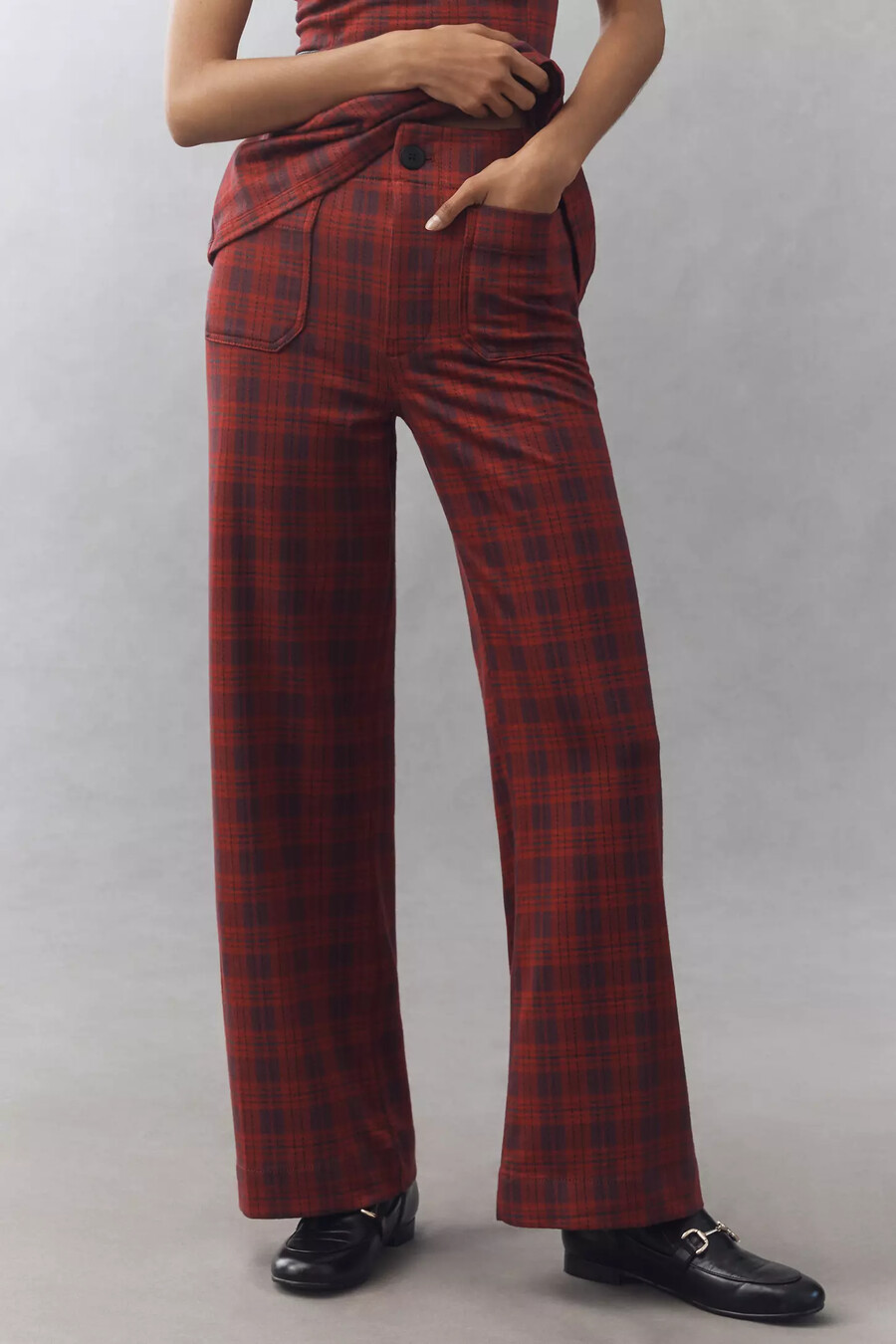 pantaloni lunghi in tartan scozzese colette di maeve