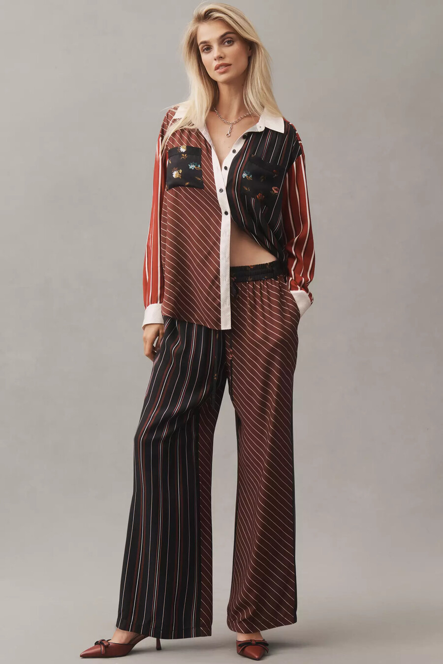 pantaloni larghi stampati brooklin
