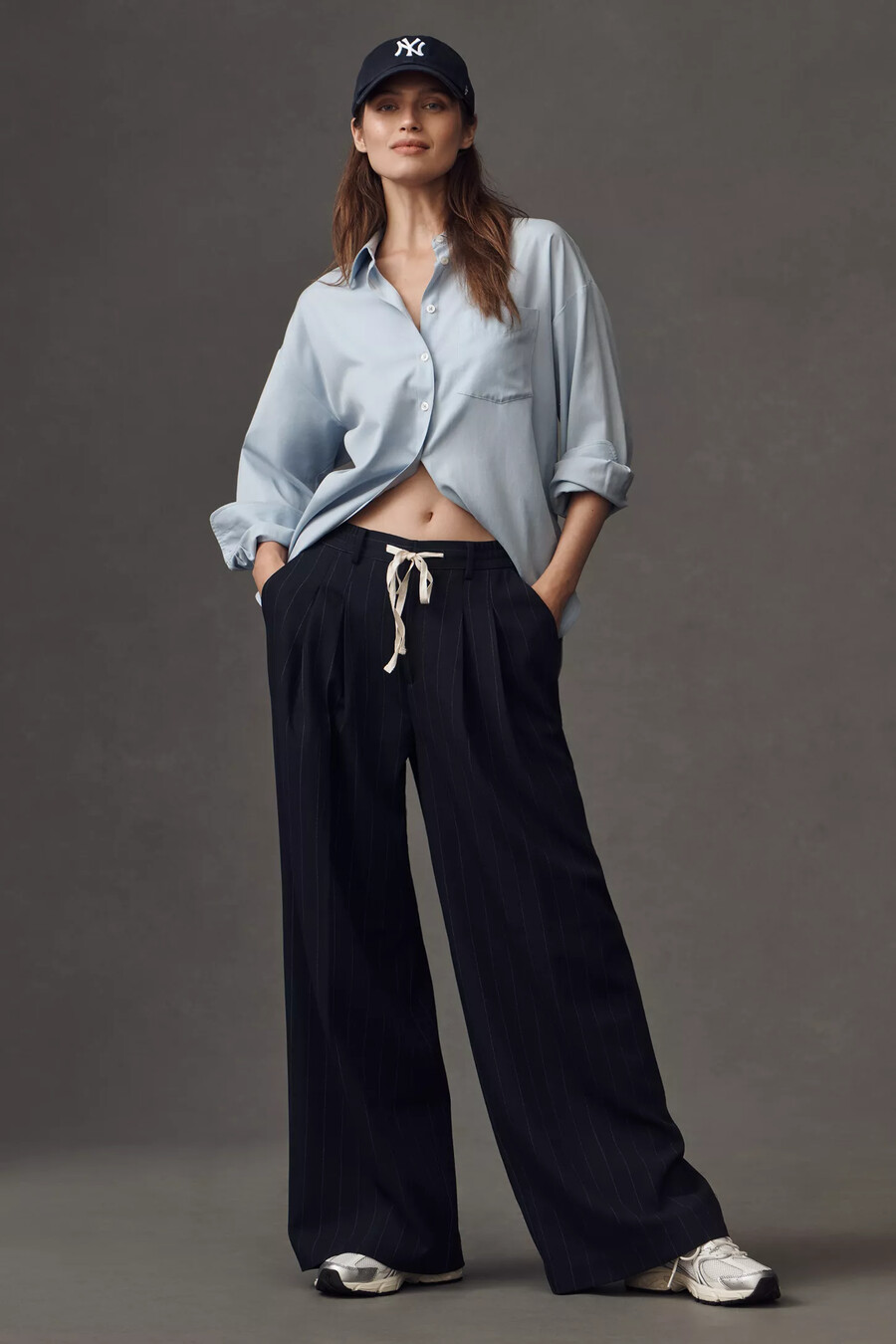 pantaloni plissettati avery di maeve edizione con nodo frontale