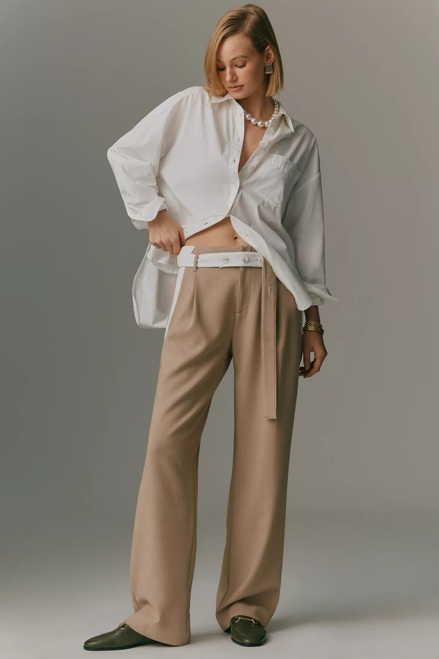 pantaloni maeve tapered high-rise con cintura