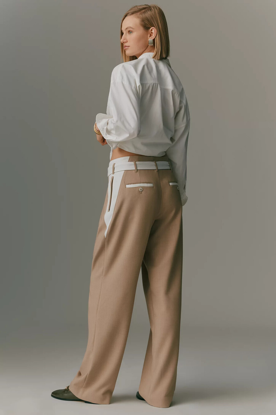 pantaloni maeve tapered high-rise con cintura