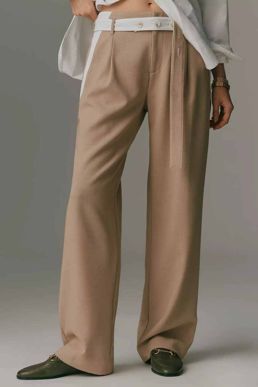 pantaloni maeve tapered high-rise con cintura