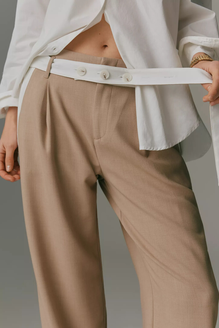 pantaloni maeve tapered high-rise con cintura