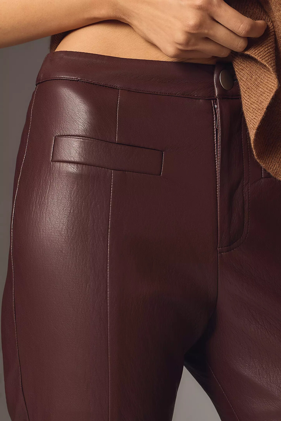 pantaloni a zampa in similpelle a vita alta siempre