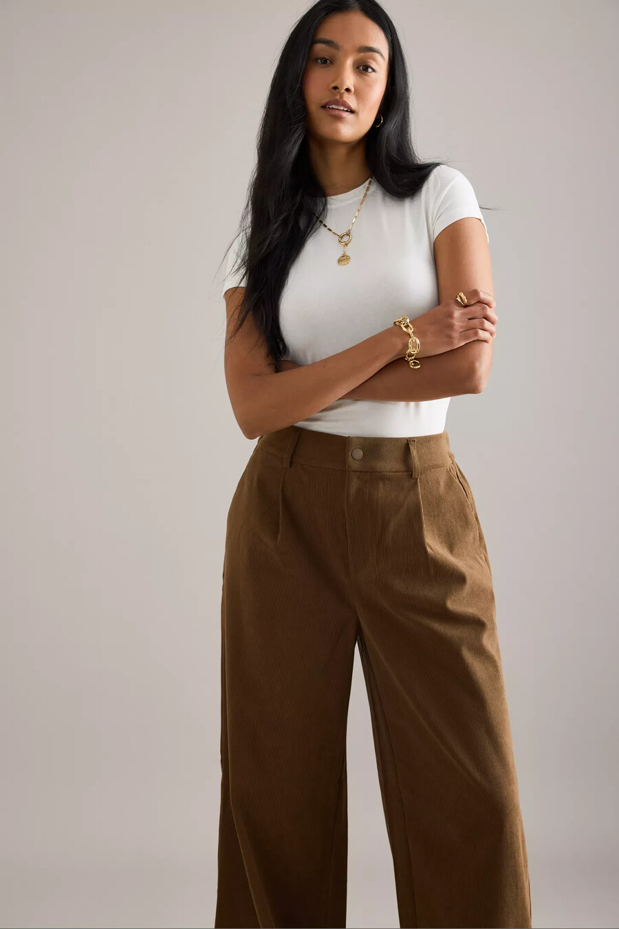 pantaloni larghi in velluto a coste varley rocio