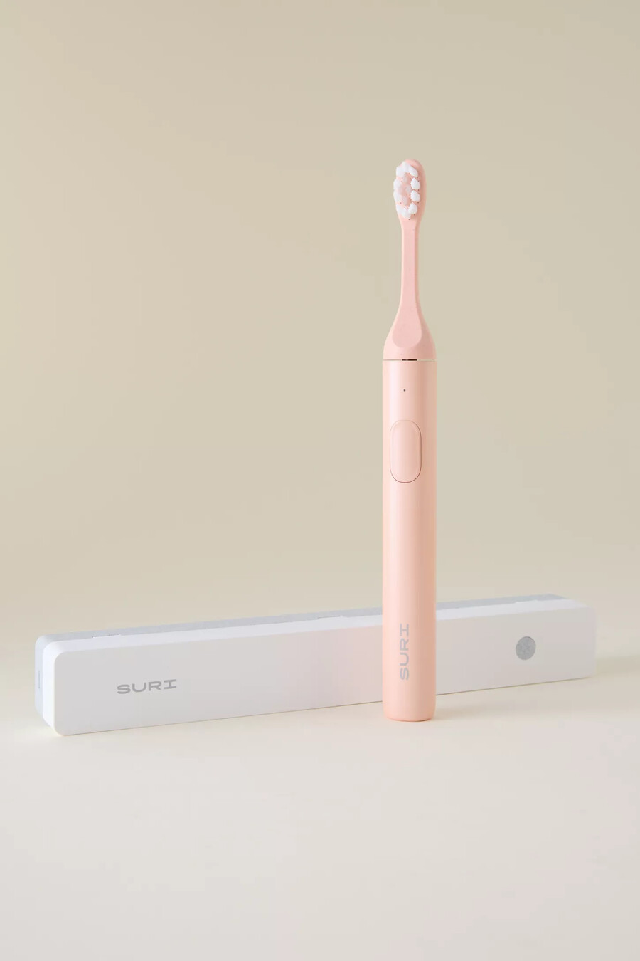spazzolino sonico suri con pulizia tramite luce uv e custodia di ricarica